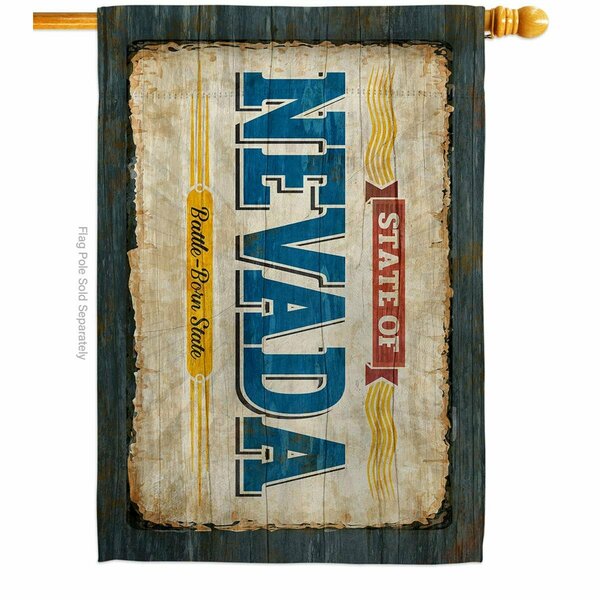 Guarderia 28 x 40 in. Nevada Vintage American State House Flag with Double-Sided Horizontal  Banner Garden GU3953753